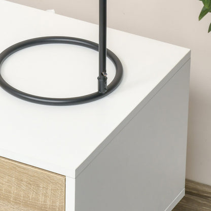 HOMCOM Set of 2 Bedside Table with Drawer and Shelf 