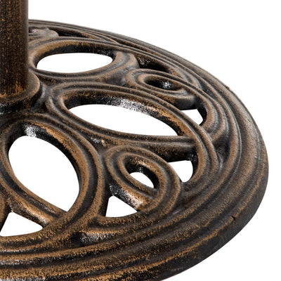 Outsunny 11.5 kg Cast Metal Round Patio Umbrella Base Stand, Umbrella Holder for Outdoor, Patio, Garden, Bronze Tone 