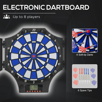SPORTNOW Electronic Dartboard Set, with 31 Games, for Eight Players 
