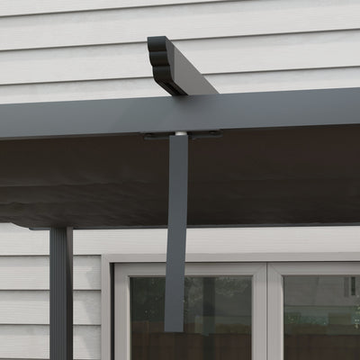 Outsunny 3 x 3m Aluminium Pergola, with Retractable Roof - Dark Grey 