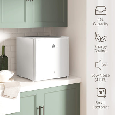 HOMCOM 46 Litre Lockable Countertop Fridge - Cream White 
