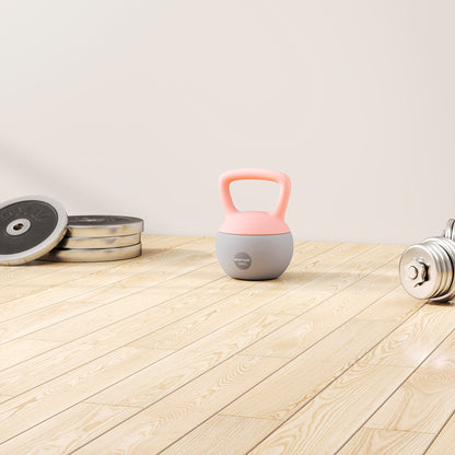 SPORTNOW 10KG Soft Kettlebell, Kettlebell with Non-Slip Handle for Home Gym, Weight Lifting, Strength Training, Pink/Grey