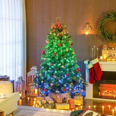 HOMCOM 6ft Artificial Pine LED Christmas Tree, with Remote 