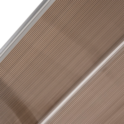Outsunny 75 x 195 cm Curved Door Window Awning Canopy, Polycarbonate Cover Front Door Outdoor Patio, UV Rain Snow Protection Shelter, Brown 