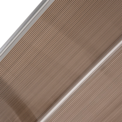 Outsunny 75 x 195 cm Curved Door Window Awning Canopy, Polycarbonate Cover Front Door Outdoor Patio, UV Rain Snow Protection Shelter, Brown 