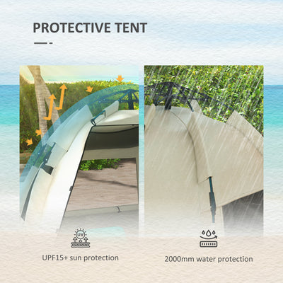 Outsunny Three-Man UPF15+ Beach Tent, with Extended Floor - Green 