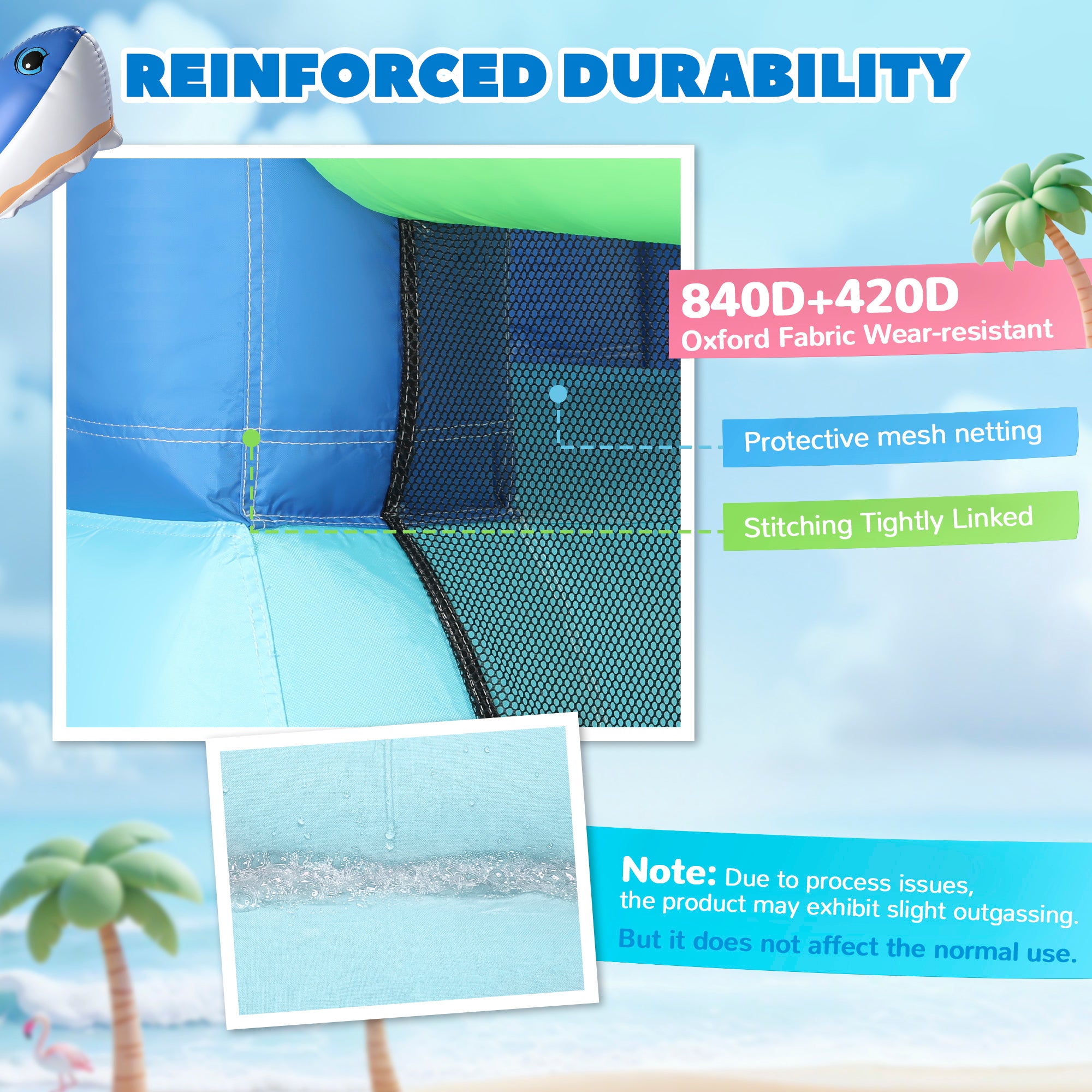 AIYAPLAY Inflatable Bouncy Castle for Kids, Sharks Theme Jumping Bounce House with Slide, Climbing Wall for Indoor Outdoor 