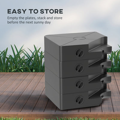 Outsunny Umbrella Weights for Cantilever Parasols, Set of 4 Heavy Duty Parasol Base Weights, 64kg Sand or 55kg Water Filled, Black 