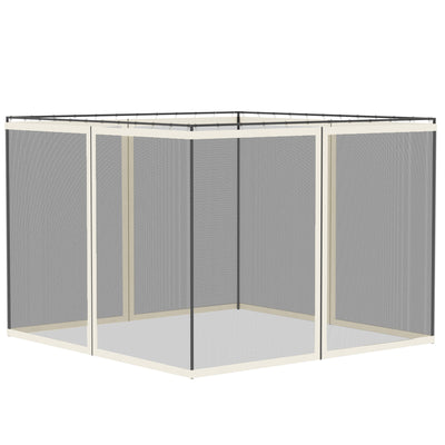 Outsunny 302 x 207cm Universal Replacement Mesh Sidewall Netting for Gazebos and Canopy Tents, (Sidewall Only) White 