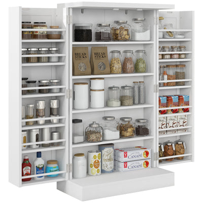 HOMCOM Freestanding Multi-Storage Kitchen Cupboard with Adjustable Shelves White 
