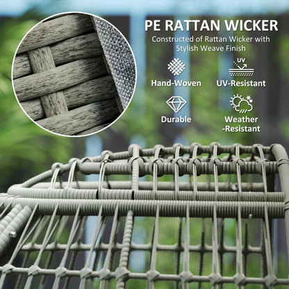 Outsunny Rattan Egg Chair with Cushions and Pillows, Charcoal Grey 