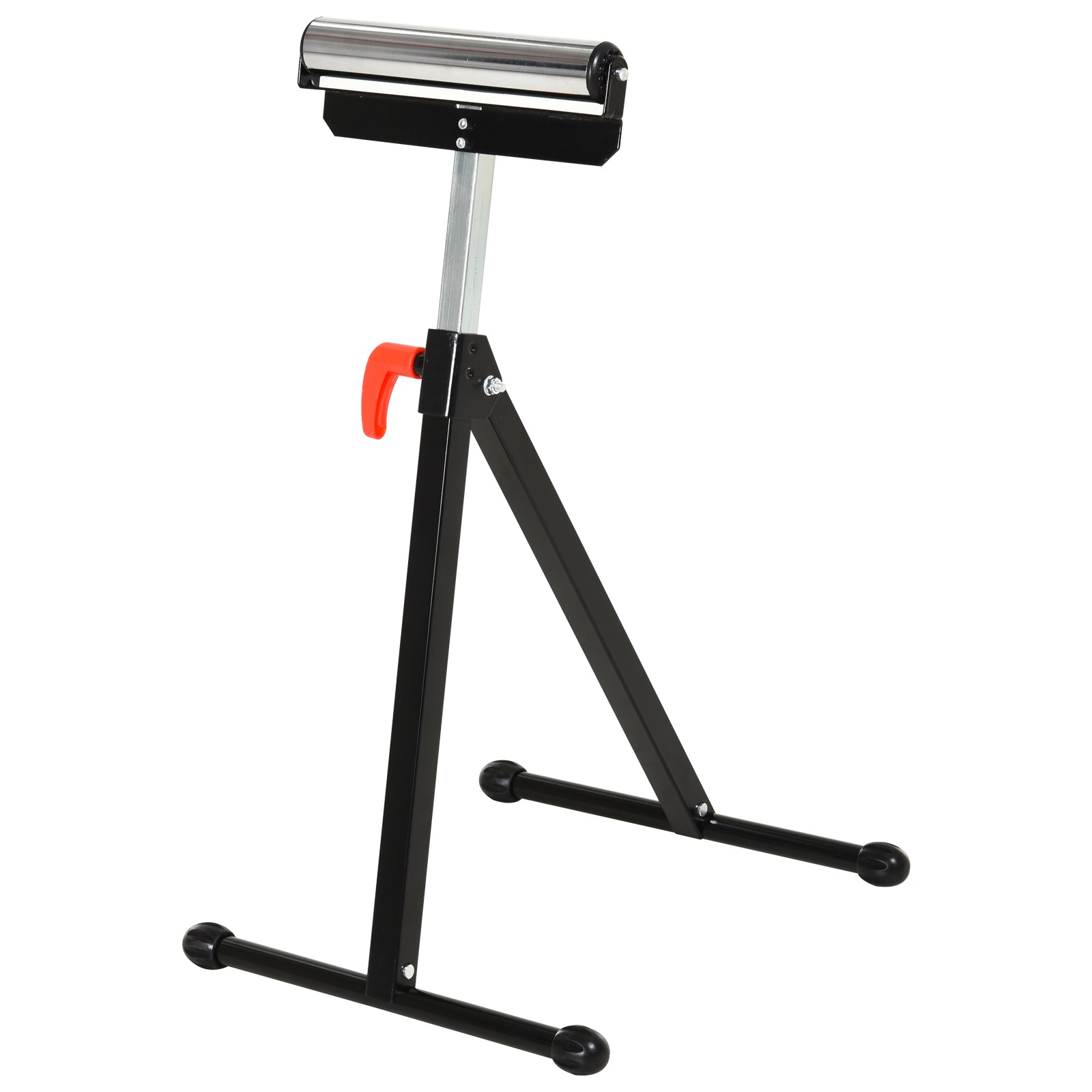 HOMCOM Folding Roller Stand, Material Support Pedestal with Ball Bearing Roller Height Adjustable Portable, Metal Construction, Black 