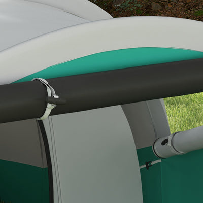 Outsunny Three-Man, 3000mm Water-Resistant Two-Room Tunnel Tent - Green 
