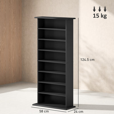 HOMCOM 360 CD/185 DVD/185 Blu-ray Storage Unit - Black 