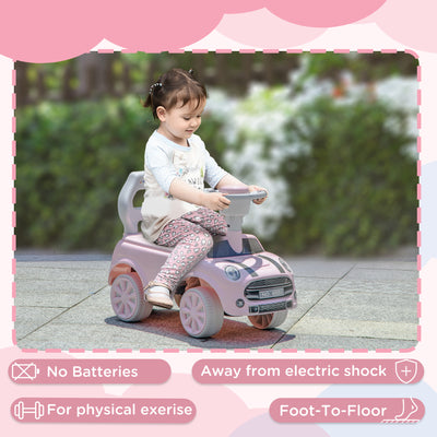 AIYAPLAY Foot To Floor Ride On Car Sliding Car w/ Air Horn, Anti-Over-Backwards, 18 to 36 Months - Pink 