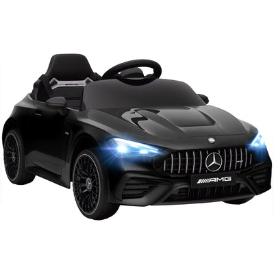 AIYAPLAY Licensed Mercedes AMG Kids Electric Car, 12V Ride On Car with Dual Motors, Remote Control for 3-6 Years, Black 