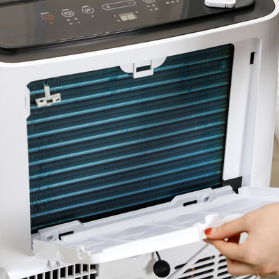 HOMCOM 14000 BTU Air Conditioning Unit, 3-in-1 Portable Air Conditioner, Dehumidifier, Cooling Fan with 3 Speeds, Remote Control, LED Display, 24H Timer, Window Venting Kit, Children Lock, 40m\'c2\'b2 