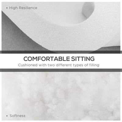 Outsunny Set of 4 Garden Seat Cushion with Ties, 42 x 42cm Replacement Dining Chair Seat Pad, Grey 