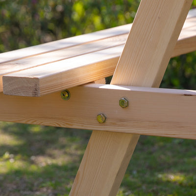 Outsunny 4 Seater Wooden Picnic Table Bench for Outdoor Garden or Patio with Parasol Cutout 150 cm Natural 