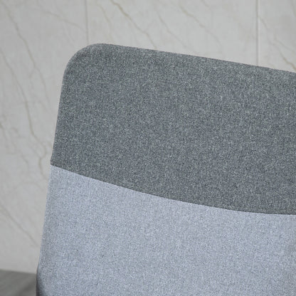 Vinsetto Office Chair Linen Fabric Swivel Computer Desk Chair Home Study Adjustable Chair with Wheels, Grey 