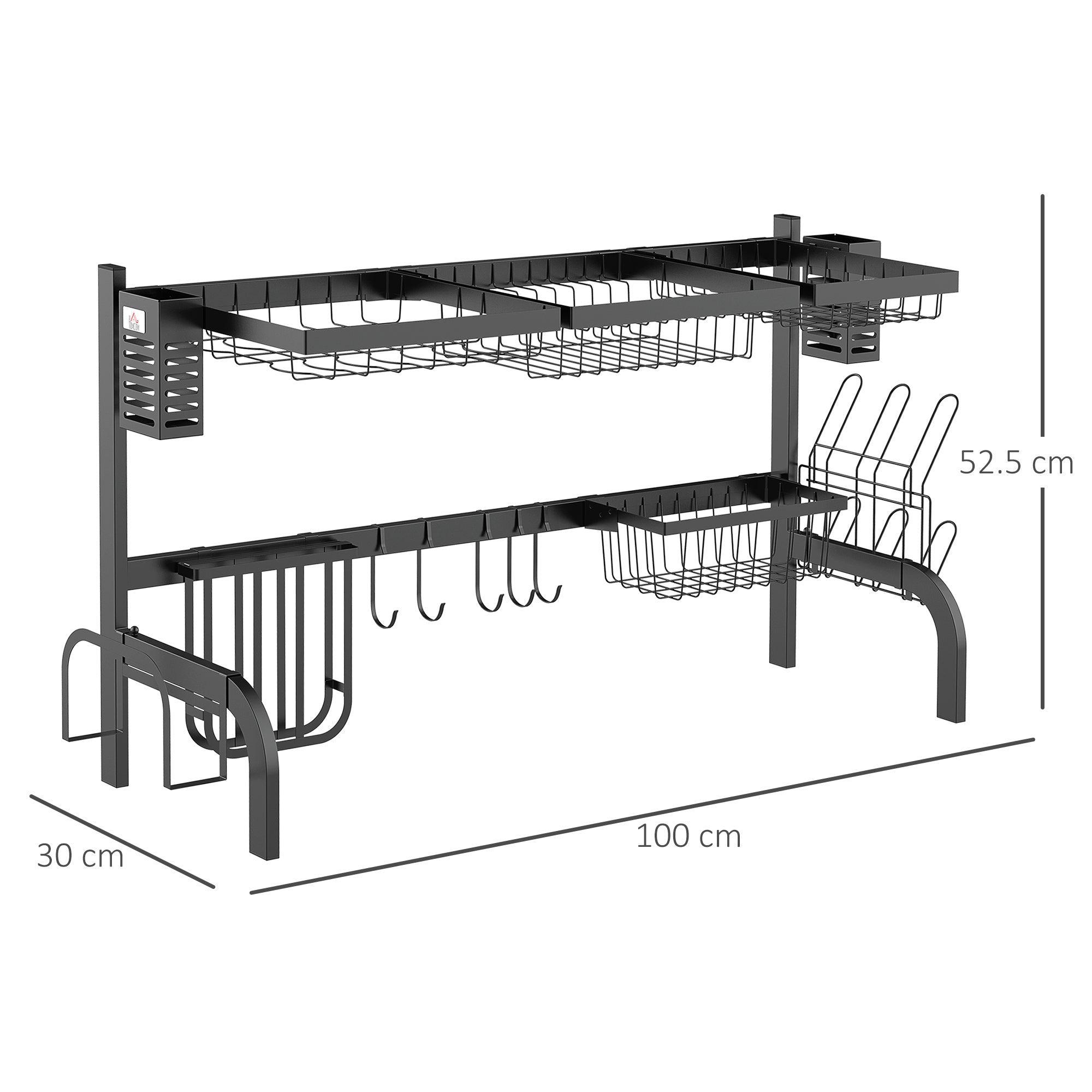 HOMCOM 100cm Modular Over-Sink Drying Rack 