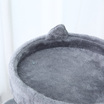 PawHut 104 cm Cat Tree, Cat Condo Tree Tower, Cat Activity Centre with Scratching Posts, Plush Perch, Hanging Ball - Grey 