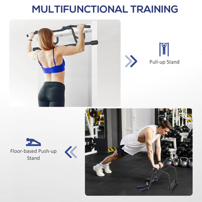 SPORTNOW Multi-Grip Doorway Pull Up Bar with Non-Slip Grips, Chin Up Bar with Anti-Fall Slot for Indoor Gym Upper Body Workout 