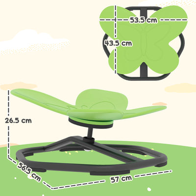 AIYAPLAY Butterfly-Shaped Kids Swivel Chair, Sensory Spinning Chair for Balance and Coordination Training, Green 
