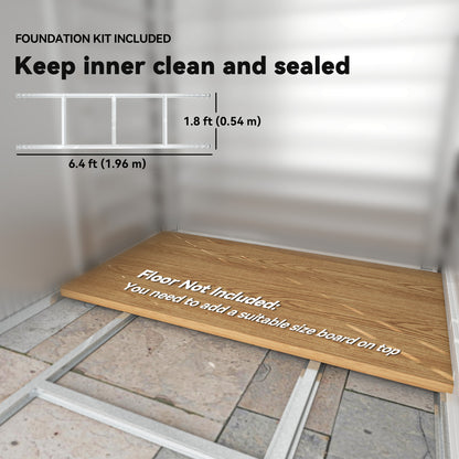 Outsunny 7 x 4ft Garden Shed, Easy to Assemble, Upgraded Galvanised Steel Frame with Foundation Kit, Double Doors with Lock, Outdoor Metal Shed with Vents and Gloves, Garden Storage Shed, Natural