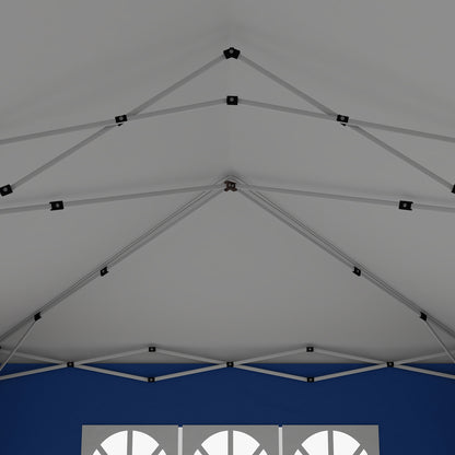 Outsunny 3 x 6 m Pop Up Gazebo with Sides and Windows, Height Adjustable Wedding Camping Party Tent Canopy Marquee with Storage Bag for Garden, Event, Blue
