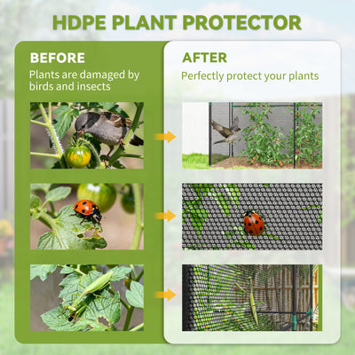 Outsunny Fruit Cage Bird Netting, Brassica Cage Plant Protection Tent with Zipped Door, Anti Bird, Insects, Small Animals, Black 