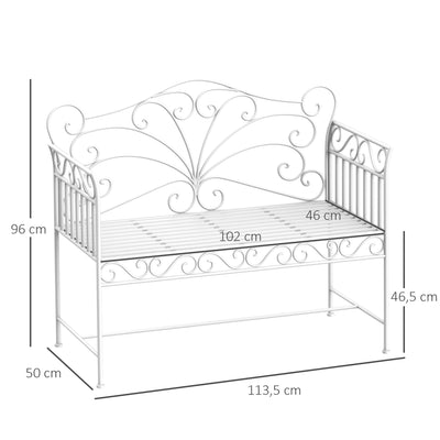 Outsunny Heavy-Duty Garden Bench-White 