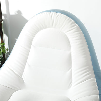 Outsunny Inflatable Tub Chair and Footstool - Blue/White 