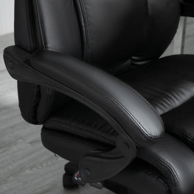 Vinsetto Executive Office Chair for Home, PU Leather Computer Chair, Swivel Desk Chair with Footrest, Wheels, Adjustable Height, Black 