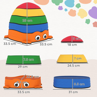 AIYAPLAY 5PCS Sensory Stepping Stones for Toddlers, Frog-Shaped Kids Stepping Stones Set with Anti-Slip Edging for Ages 2-8 