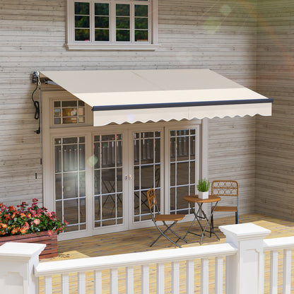 Outsunny 3.5 x 3m Electric/Manual Awning, with Remote - Beige 