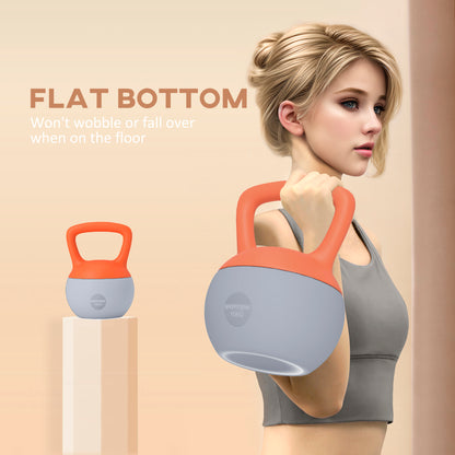 SPORTNOW Soft Kettlebell, 10kg Kettle Bell with Non-Slip Handle for Home Gym Weight Lifting and Strength Training, Orange and Grey 