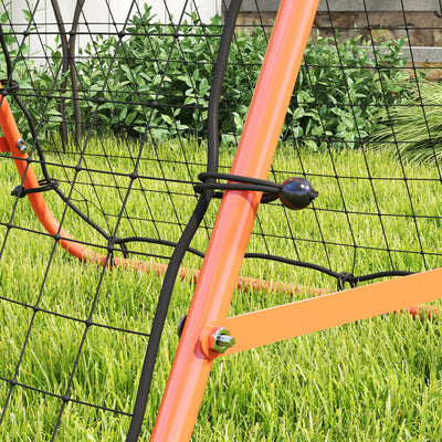 HOMCOM Double Sided Football Rebounder Net, Football Rebound Goal with Five Adjustable Angles, Orange 