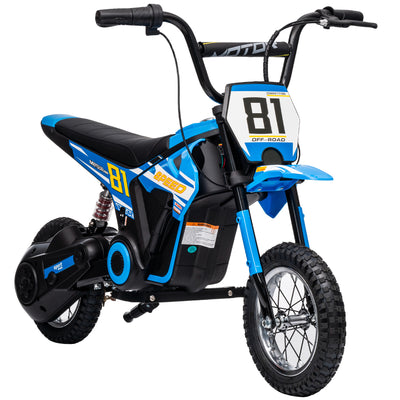 AIYAPLAY Kids Electric Motorbike, 24V Ride On Motorcycle with 3 Speeds and Rear Suspension, Dirt Bike for 8-12 Years Old, Blue 