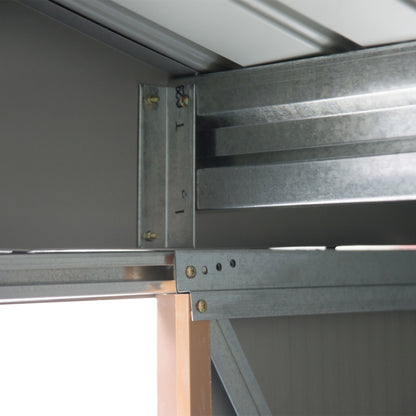 Outsunny 7 x 4ft Lockable Metal Garden Tool Storage Shed Storage - Light Brown 