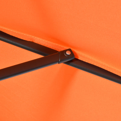 Outsunny 2m Garden Parasol Umbrella, Outdoor Sun Shade with 6 Sturdy Ribs for Balcony, Bench, Garden, Orange 