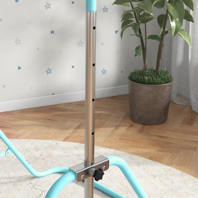 HOMCOM Kids Gymnastic Bar, with Adjustable Height, Foldable Horizontal Bars - Light Blue 