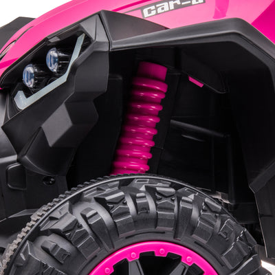 HOMCOM 12V Ride-On Quad Bike w/ Music, Horn, for Ages 3-5 Years - Pink 