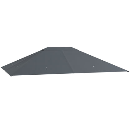 Outsunny 3 x 4m Gazebo Canopy Replacement Cover, Gazebo Roof Replacement (TOP COVER ONLY), Dark Grey 
