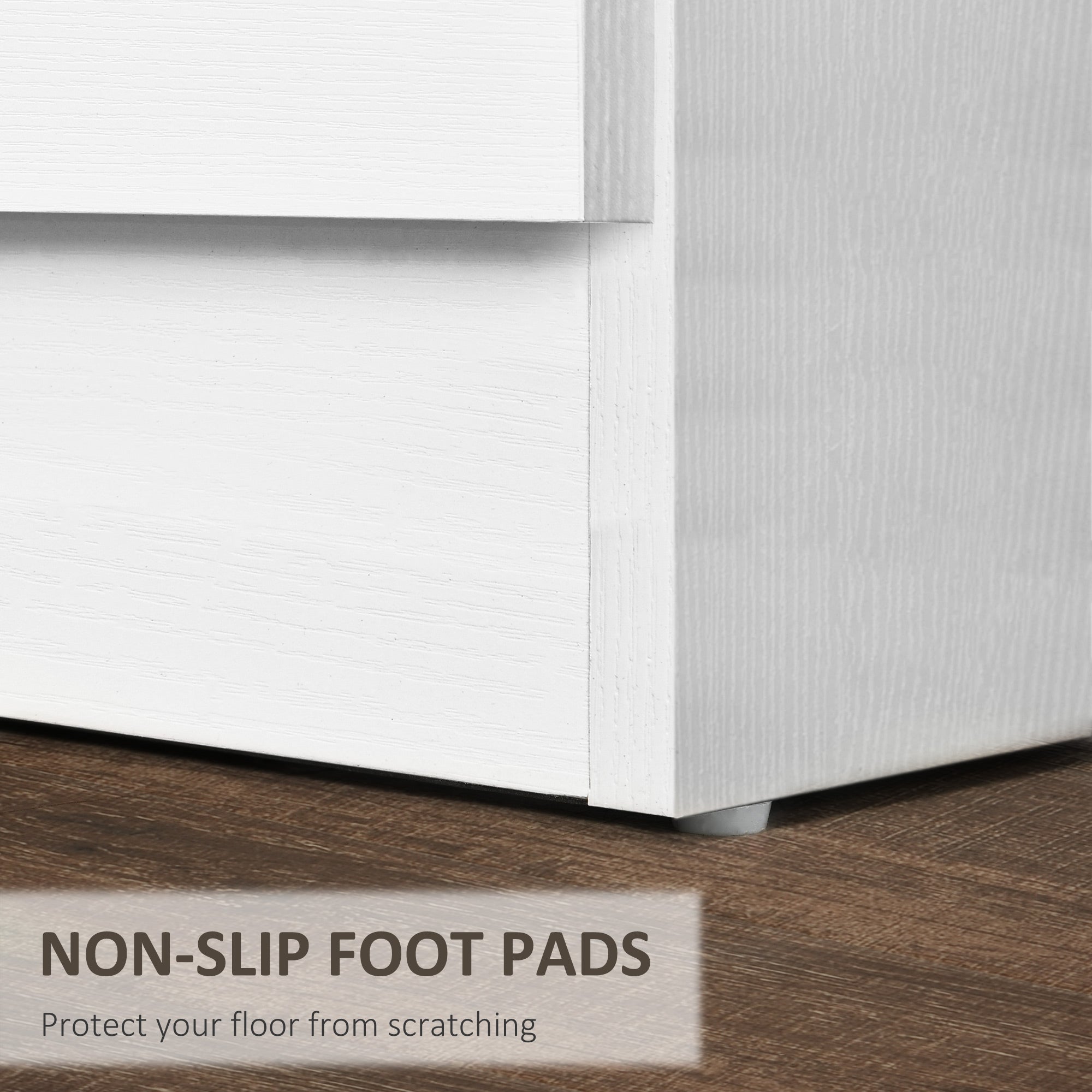 HOMCOM Three-Drawer Simple Bedside Table - White 