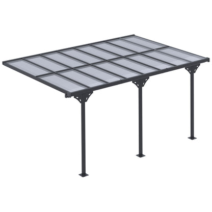 Outsunny Outdoor Patio Gazebo Pergola, Aluminum Post, 4.35 x 3 m PC Roof 
