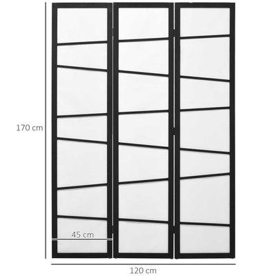 HOMCOM 3 Panel Room Divider, Wooden Folding Privacy Screen, Freestanding Wall Partition Separator for Bedroom, White 