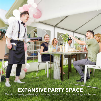 Outsunny 6 x 4 m Party Tent, Heavy Duty Gazebo Canopy with Windows, Outdoor Party Wedding Tent with 4 Removable Sidewalls 