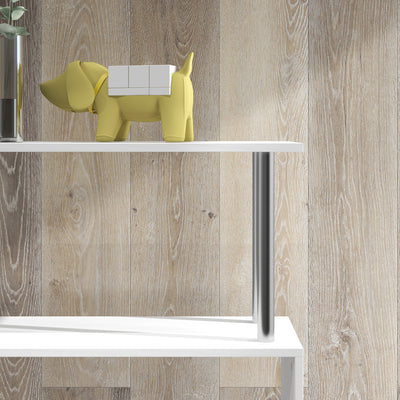 HOMCOM S Shape Bookcase, 5 Tiers Bookshelf, Modern Freestanding Storage Shelf for Home Office, Study, Living Room, 80 x 30 x 145cm, White 