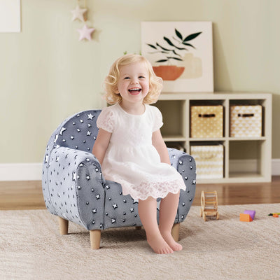 AIYAPLAY Kids Armchair, Glow in the Dark Chair with Star Design for Bedroom, Playroom, Kids Room, Grey 